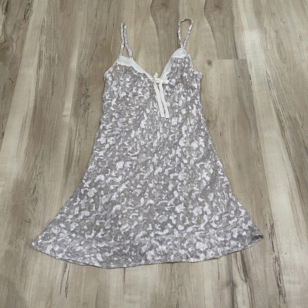 Victoria's Secret Sheer Mini Dress Lingerie Gray Floral Cute Small S